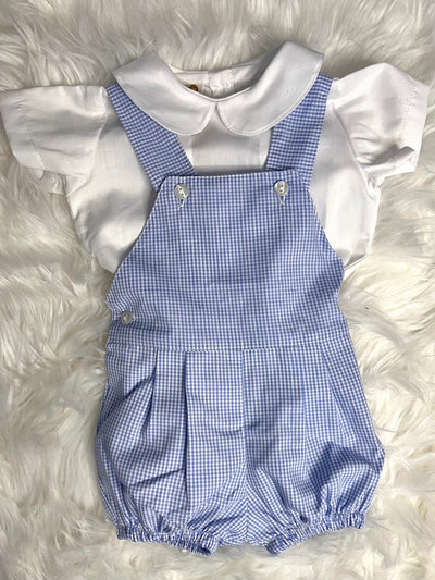 Boys Blue & White Dungarees By Puro Mimo