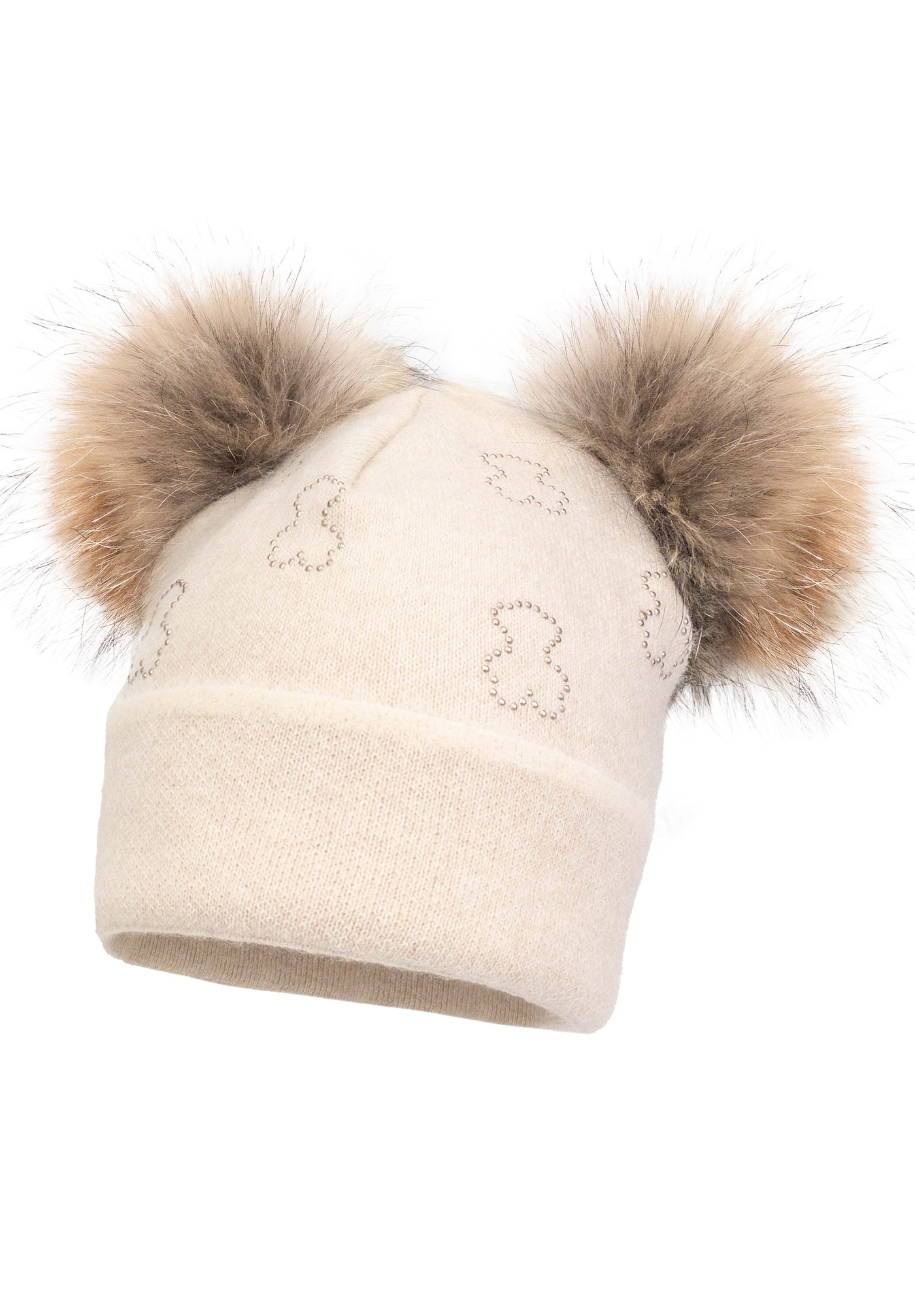 Unisex Beige Cashmere Pom Pom Hat By Jamiks