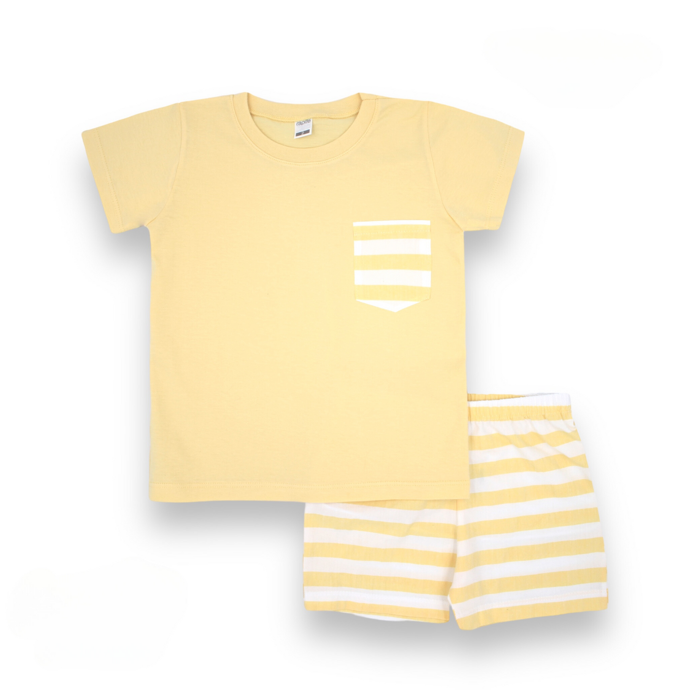 Boys Yellow Stripe Shorts & T-shirt Set By Rapife