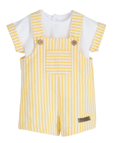 Boys Lemon Dungaree Set By Calamaro