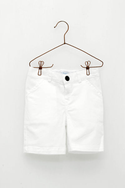 Boys Navy Gingham Shirt & White Shorts By Foque