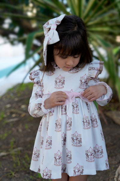 PRE-ORDER Girls Pink Carousel Dress By Babine
