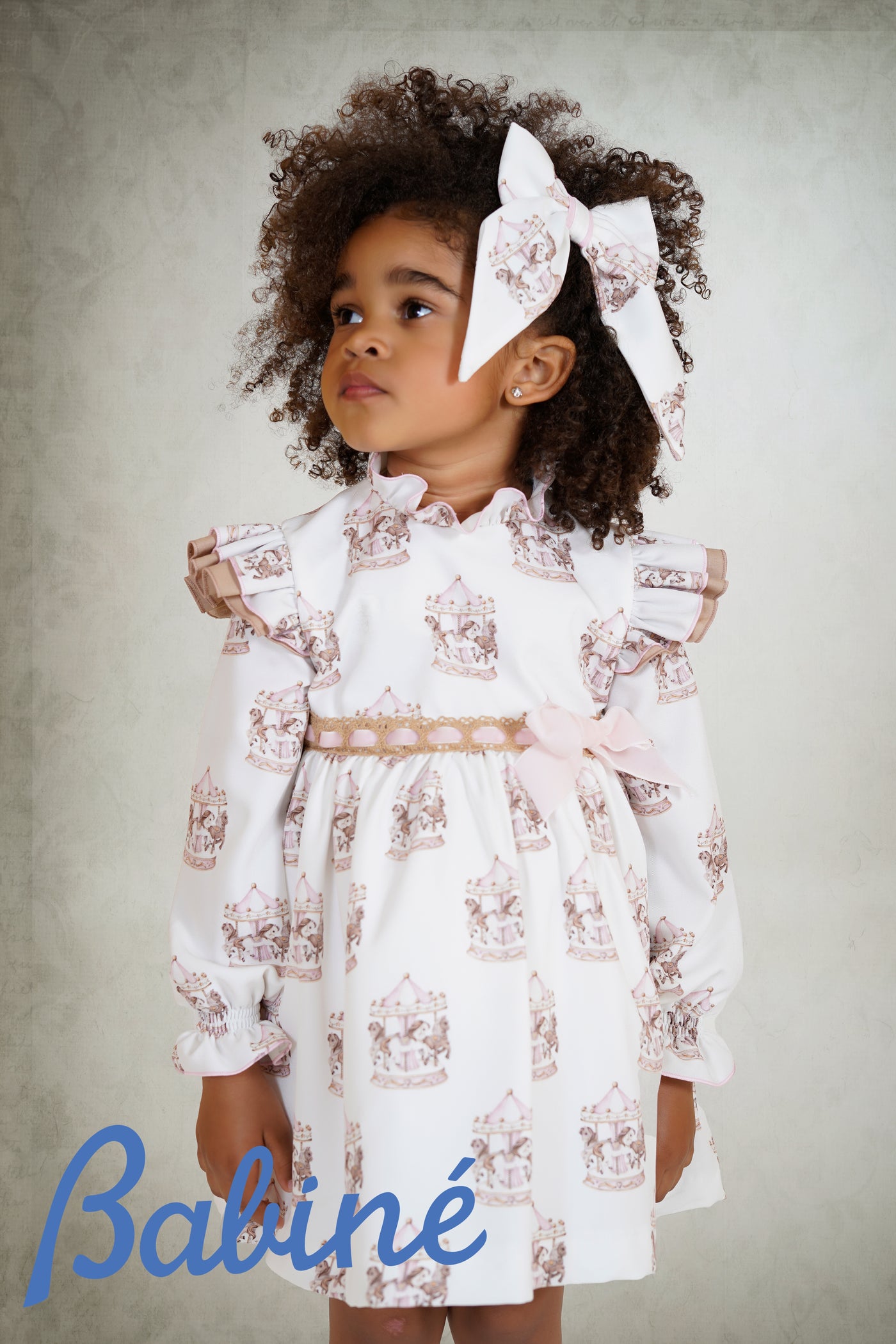 PRE-ORDER Girls Pink Carousel Dress By Babine