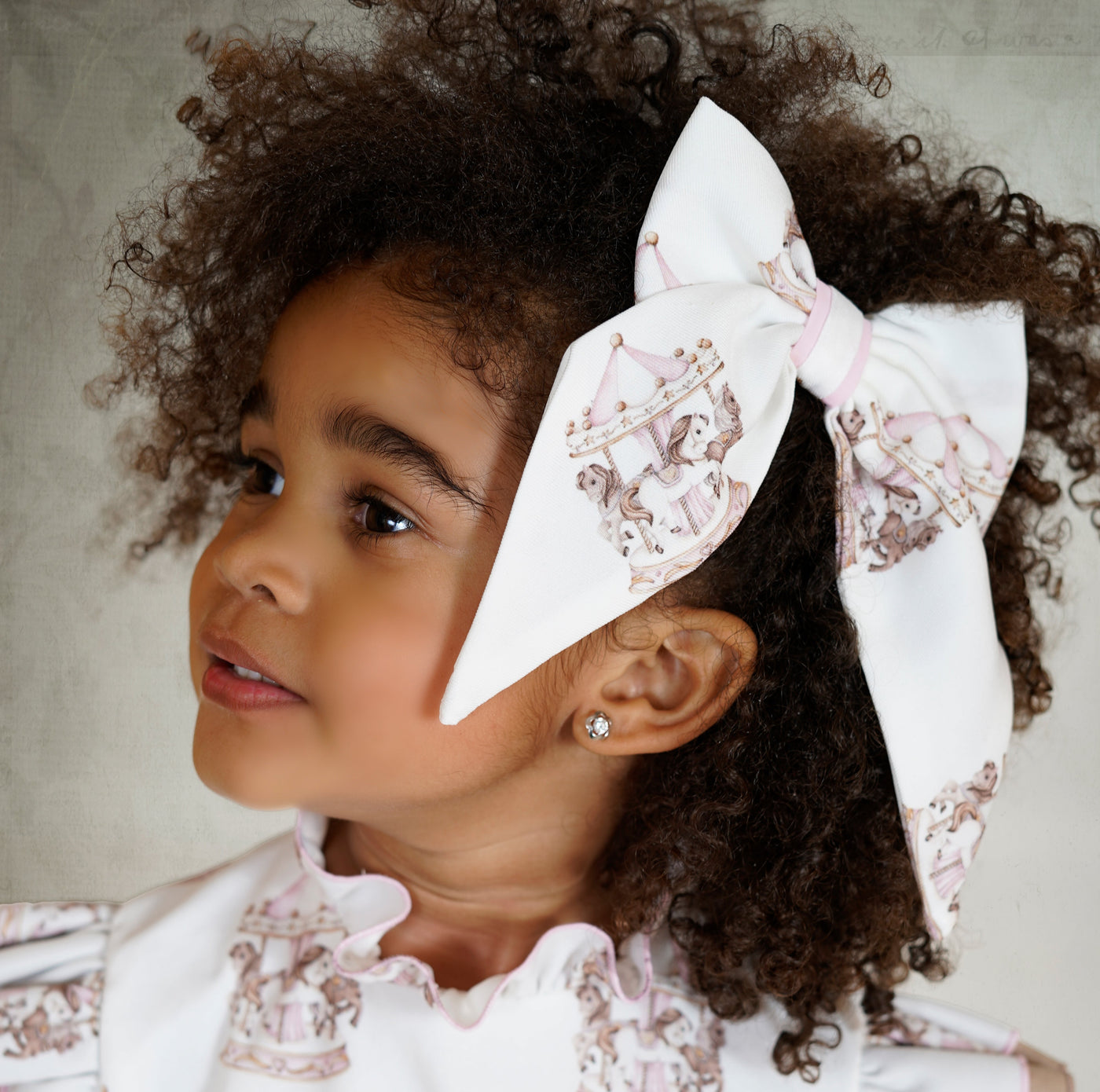 PRE-ORDER Girls Pink and White Hair Bow by Babine