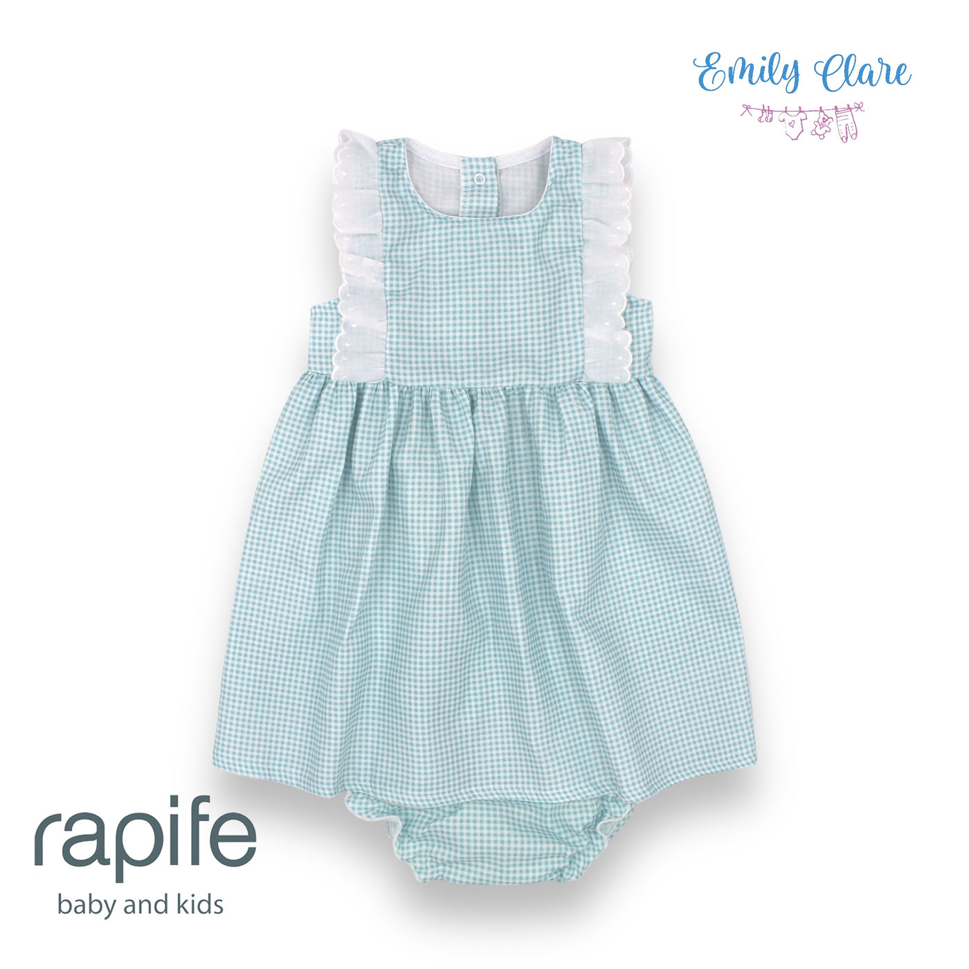 Girls Turquoise Dress & Bloomers Set By Rapife