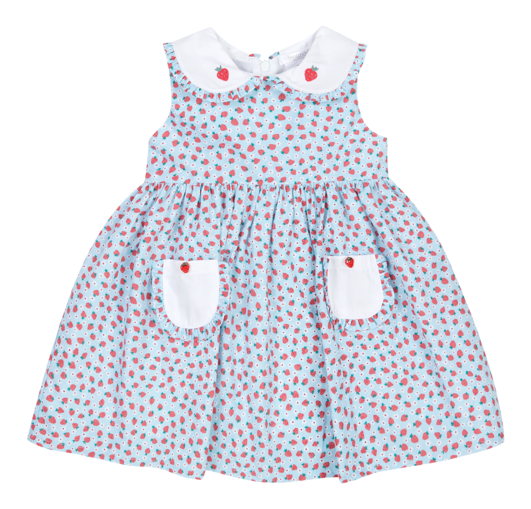 Girls Strawberry Print Dress By Deolinda