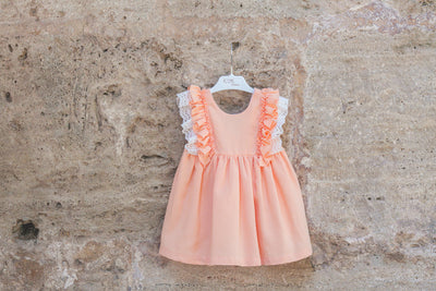 Girls Peach Dress By Eve