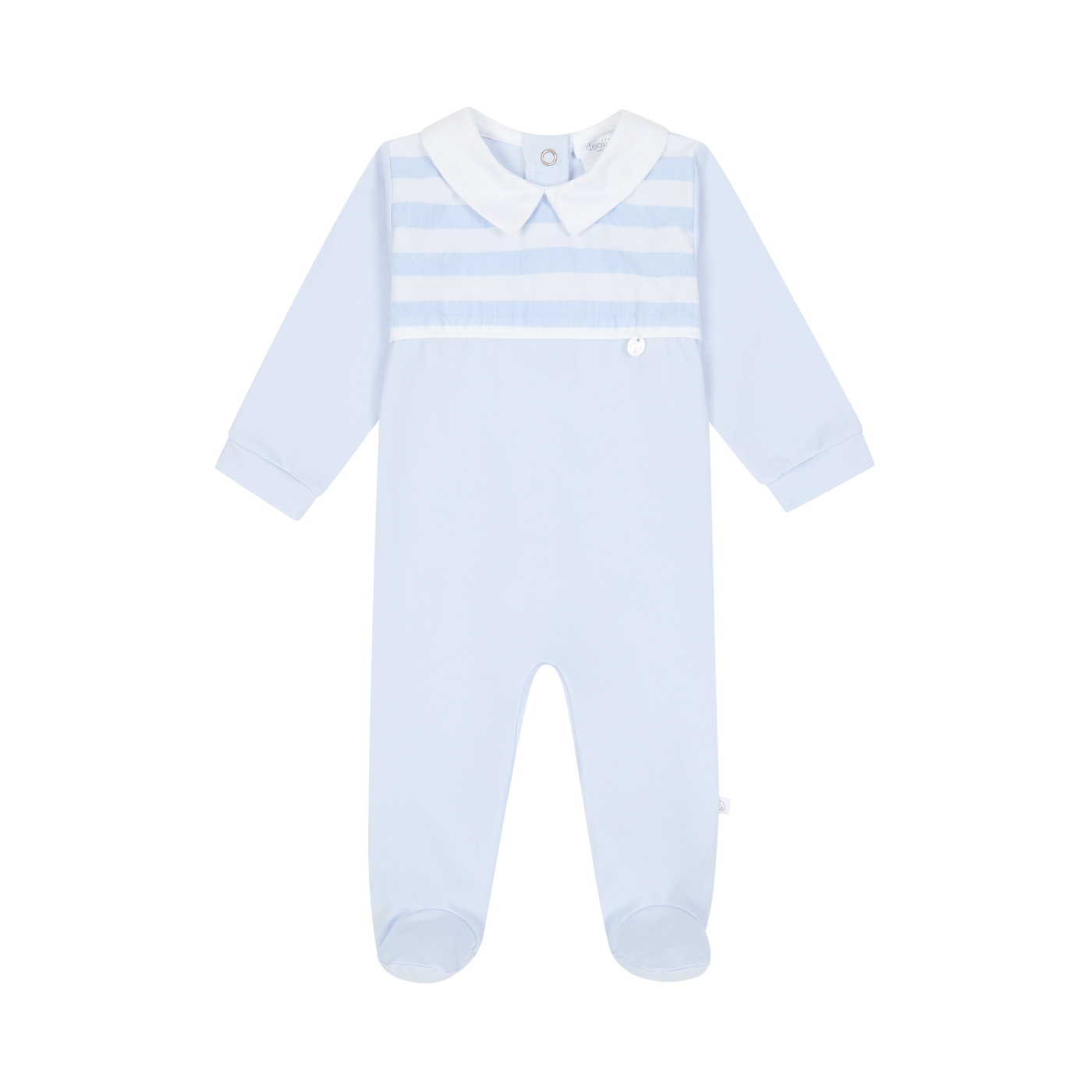 Boys Blue Striped Babygrow By Deolinda