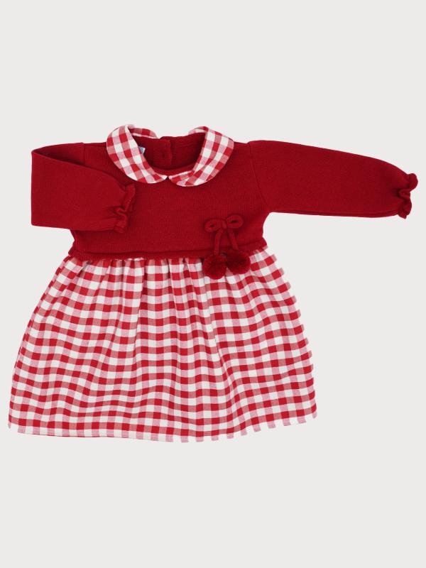 Girls Cherry Red Knitted Dress by Sardon