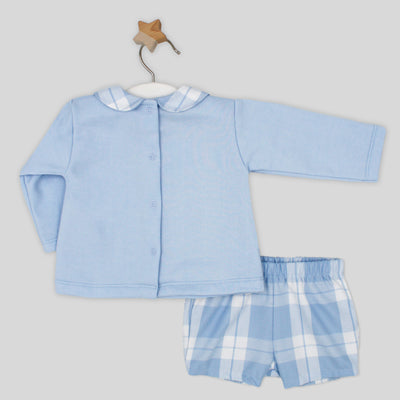 Boys Blue & White Top & Shorts Set By Rapife