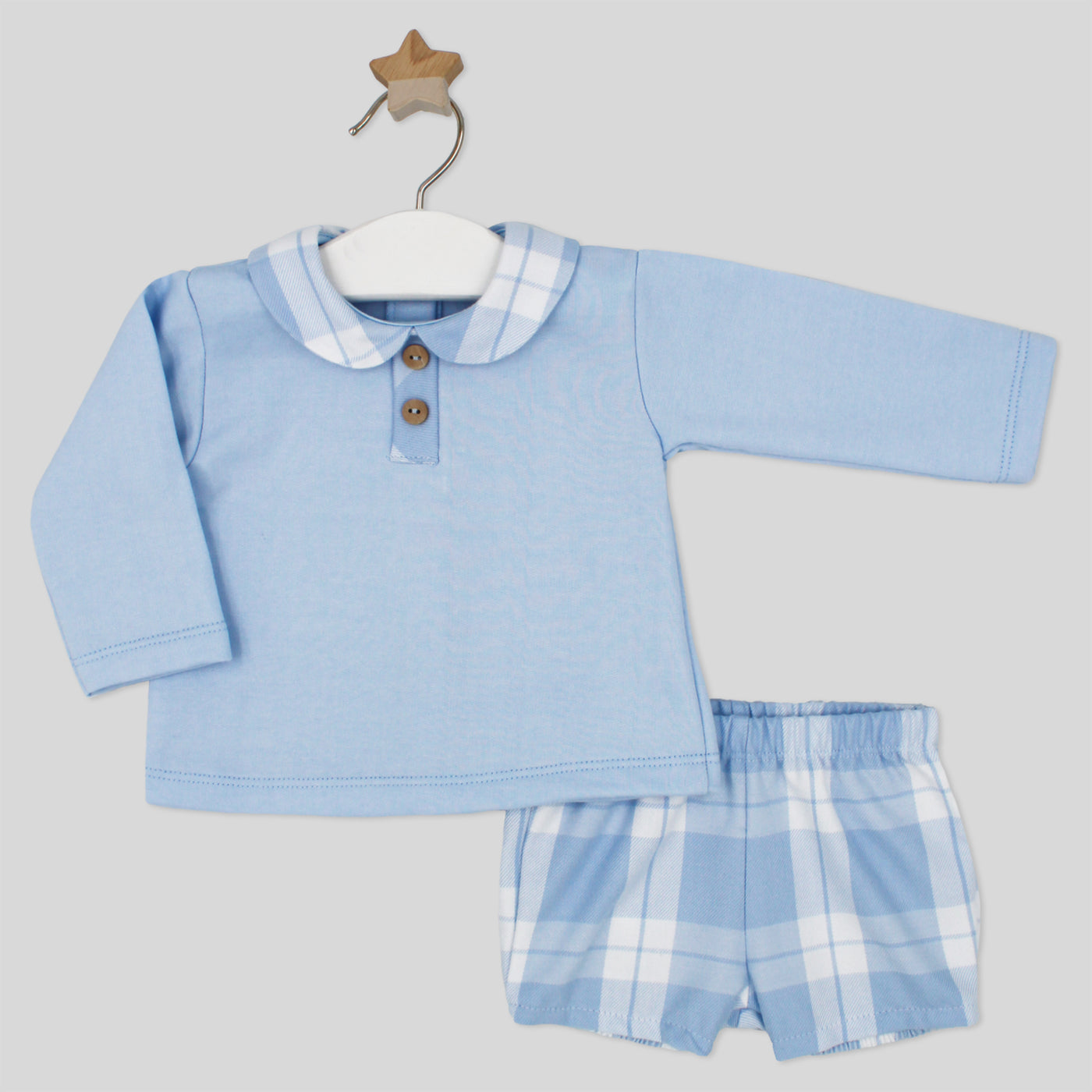 Boys Blue & White Top & Shorts Set By Rapife