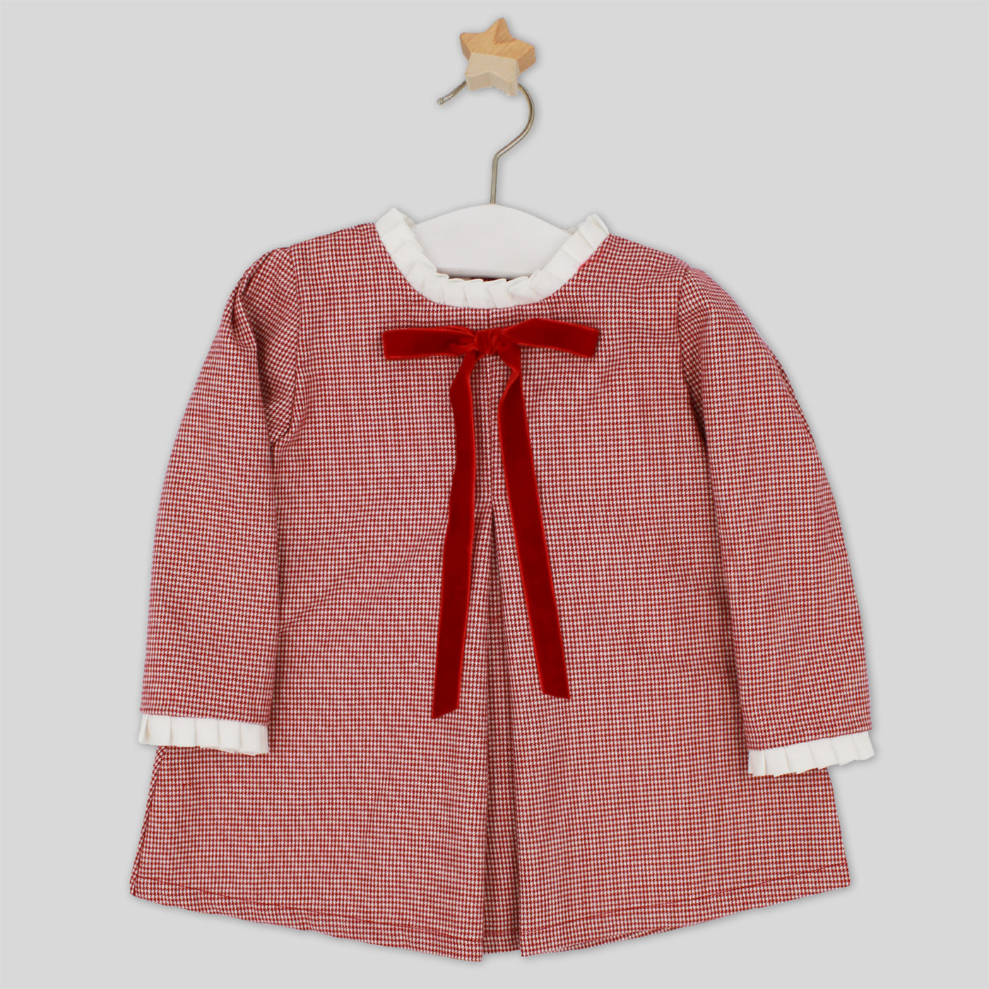 Girls Red & White Dress By Rapife