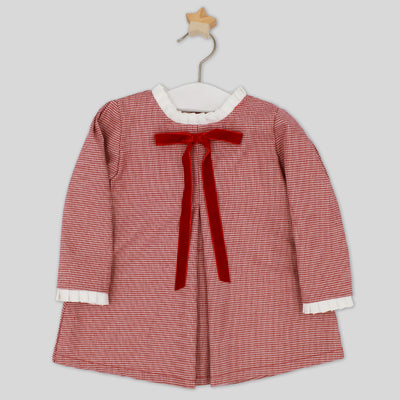 Girls Red & White Dress By Rapife