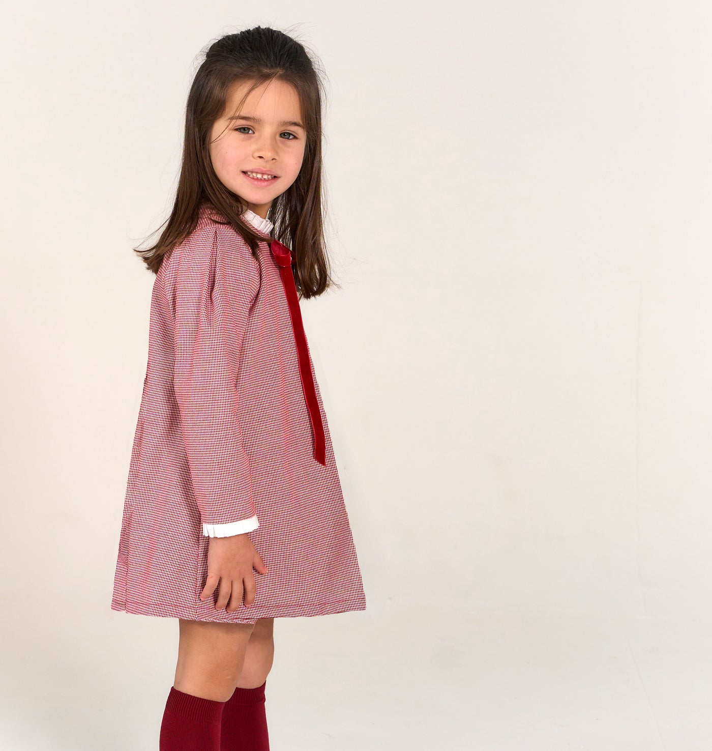 Girls Red & White Dress By Rapife