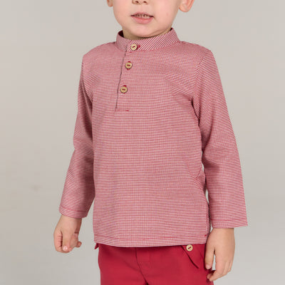 Boys Red & White Shirt & Bermuda Set By Rapife
