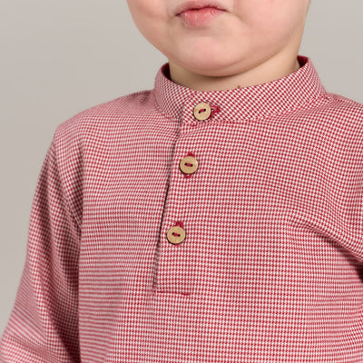 Boys Red & White Shirt & Bermuda Set By Rapife