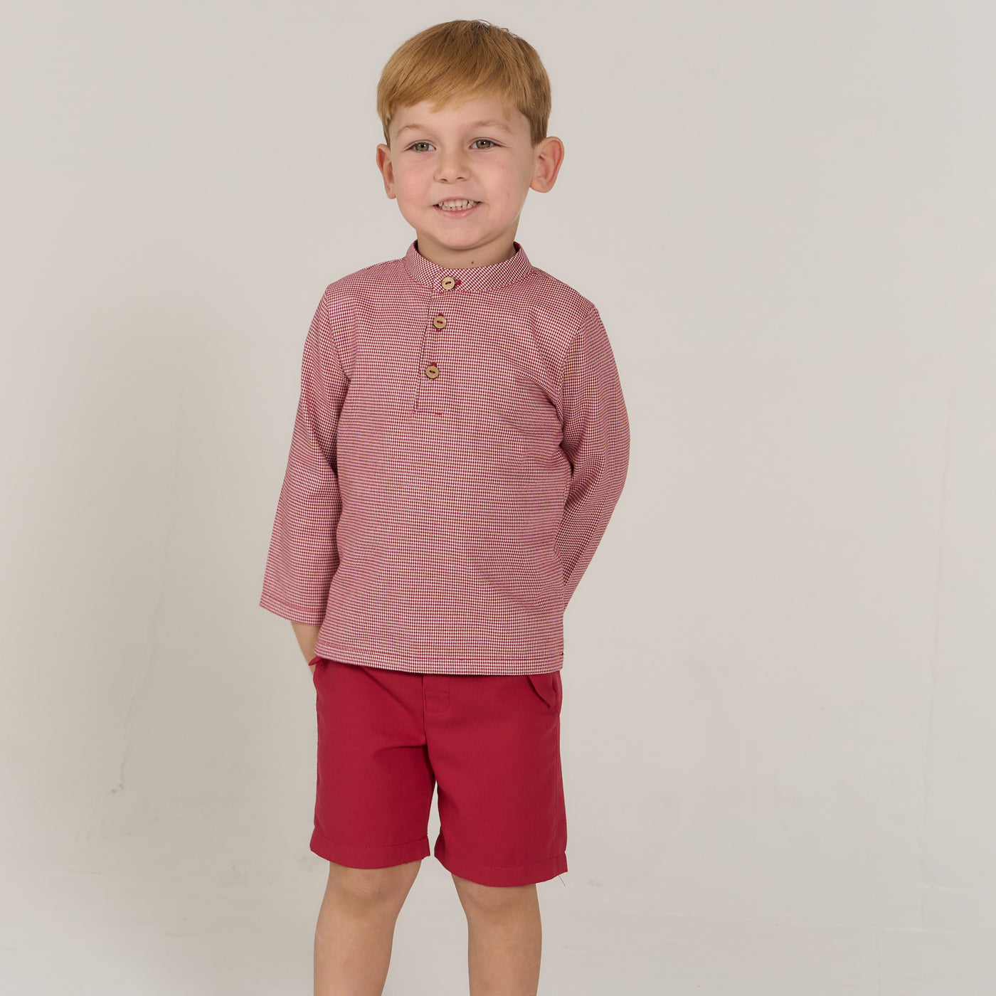 Boys Red & White Shirt & Bermuda Set By Rapife