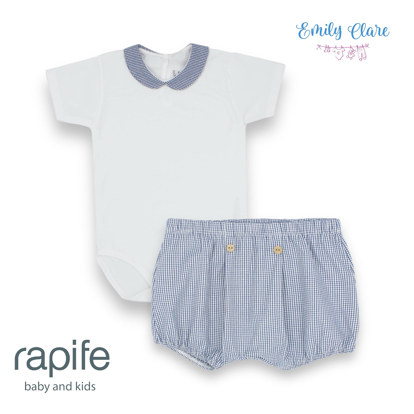 Boys Bodysuit & Blue Bloomers Set By Rapife