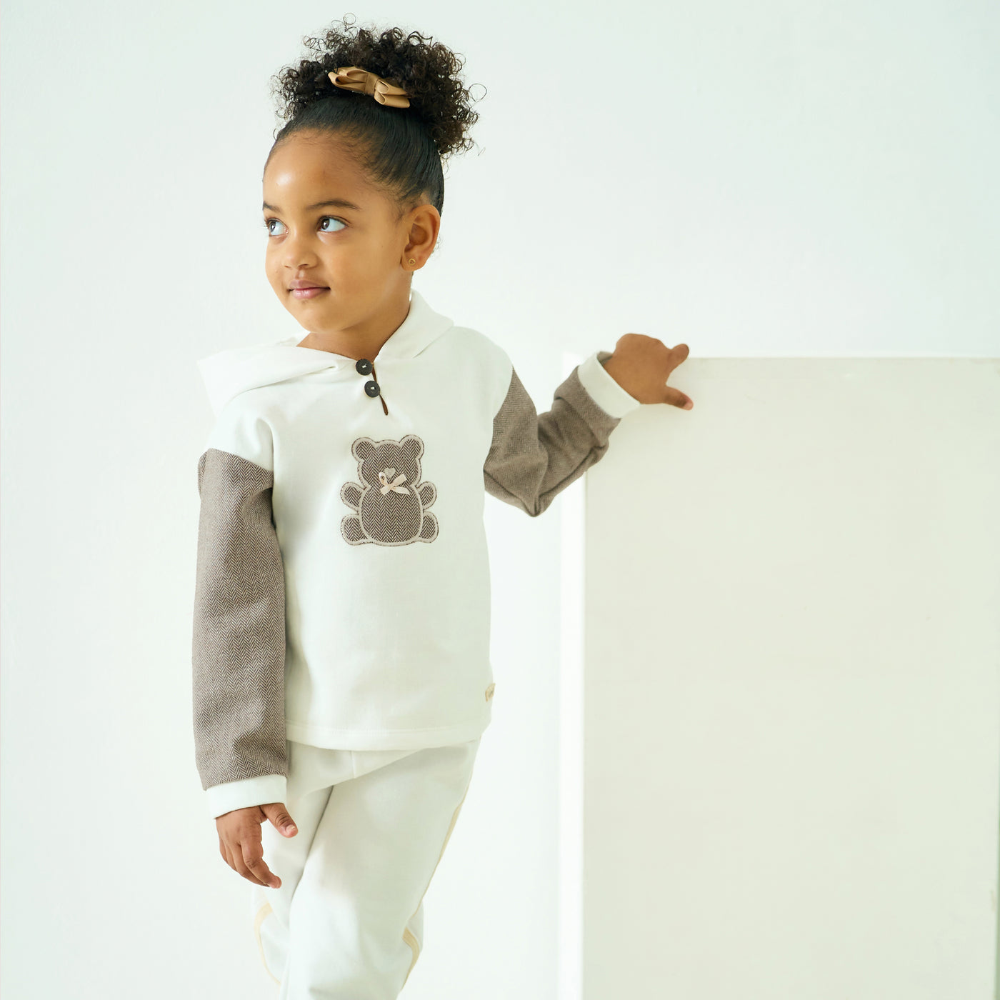 Unisex Beige Bear Tracksuit By Rapife