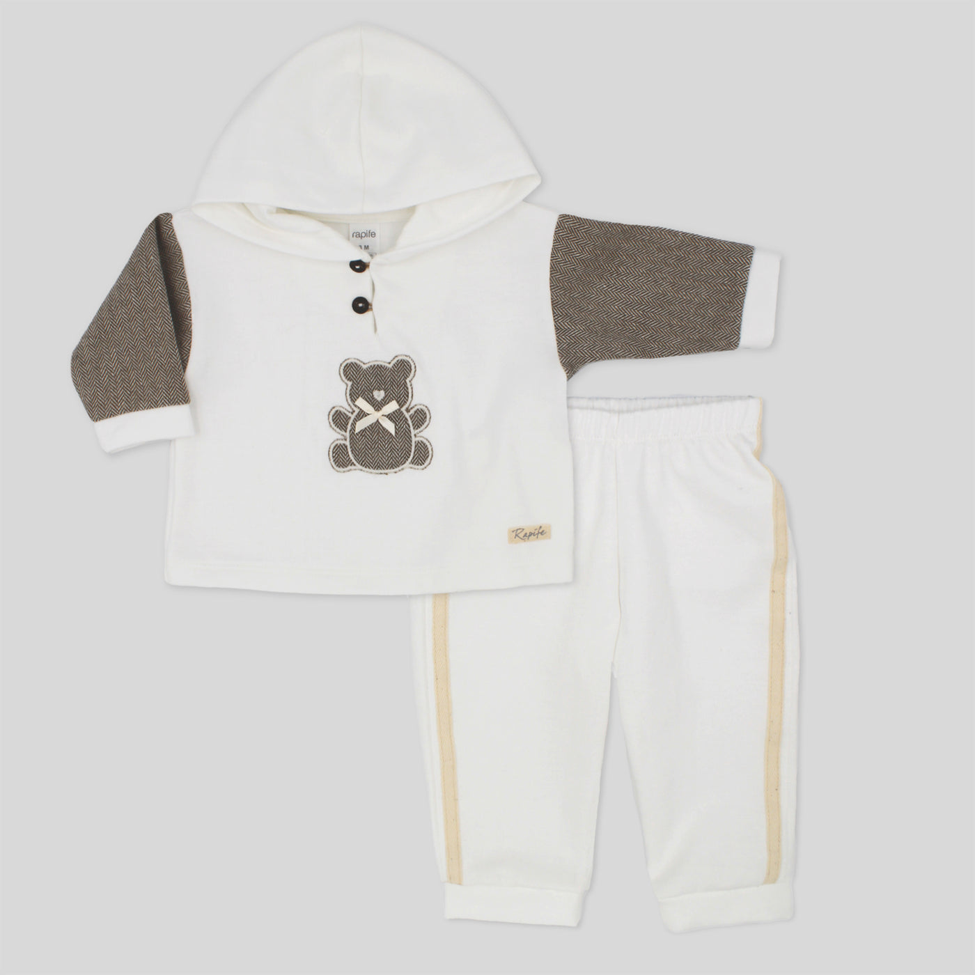 Unisex Beige Bear Tracksuit By Rapife