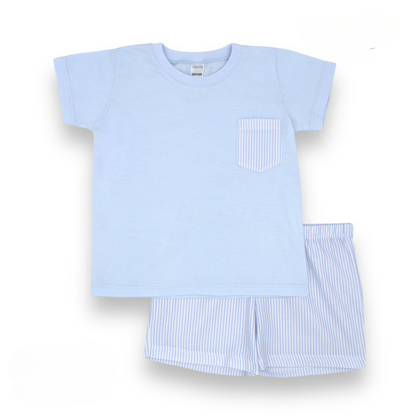 Boys Pale Blue & White T-shirt & Shorts Set By Rapife