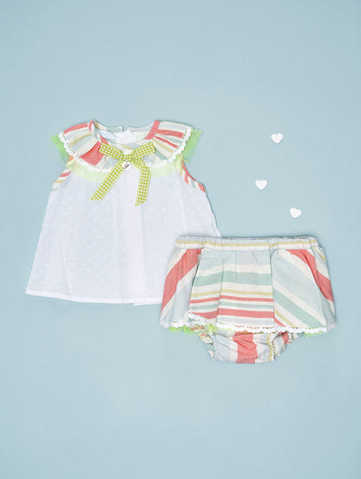 Girls Striped Top & Bloomers Set By Foque