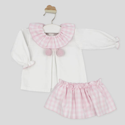 Girls White Blouse & Skort Set By Rapife