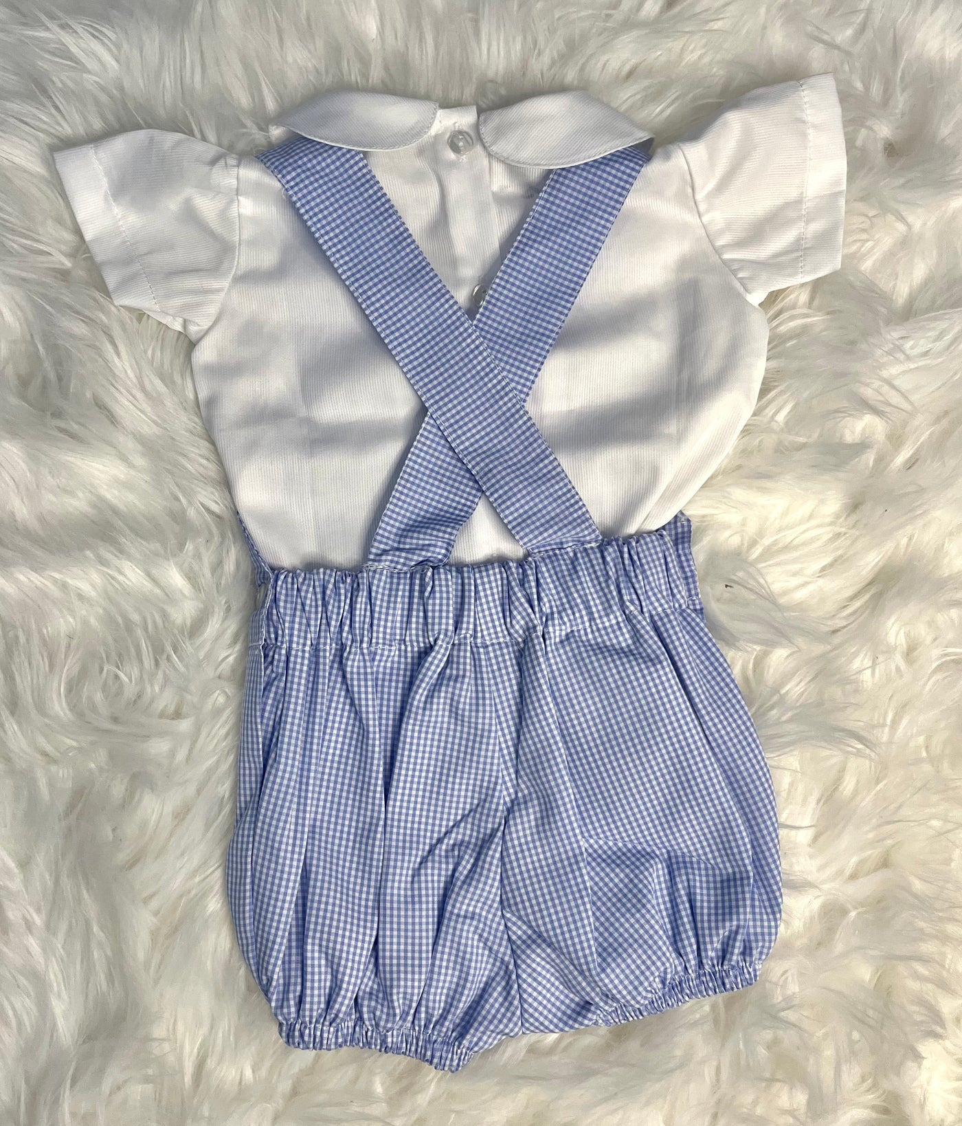 Boys Blue & White Dungarees By Puro Mimo