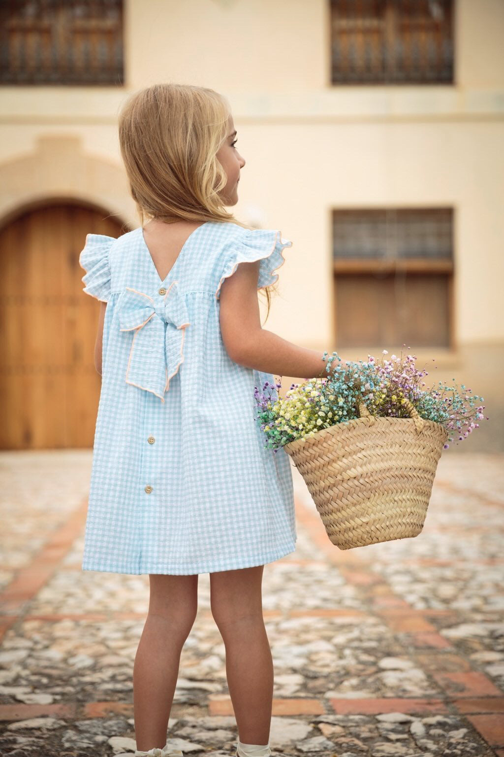 Girls Babidu Gingham Iris dress