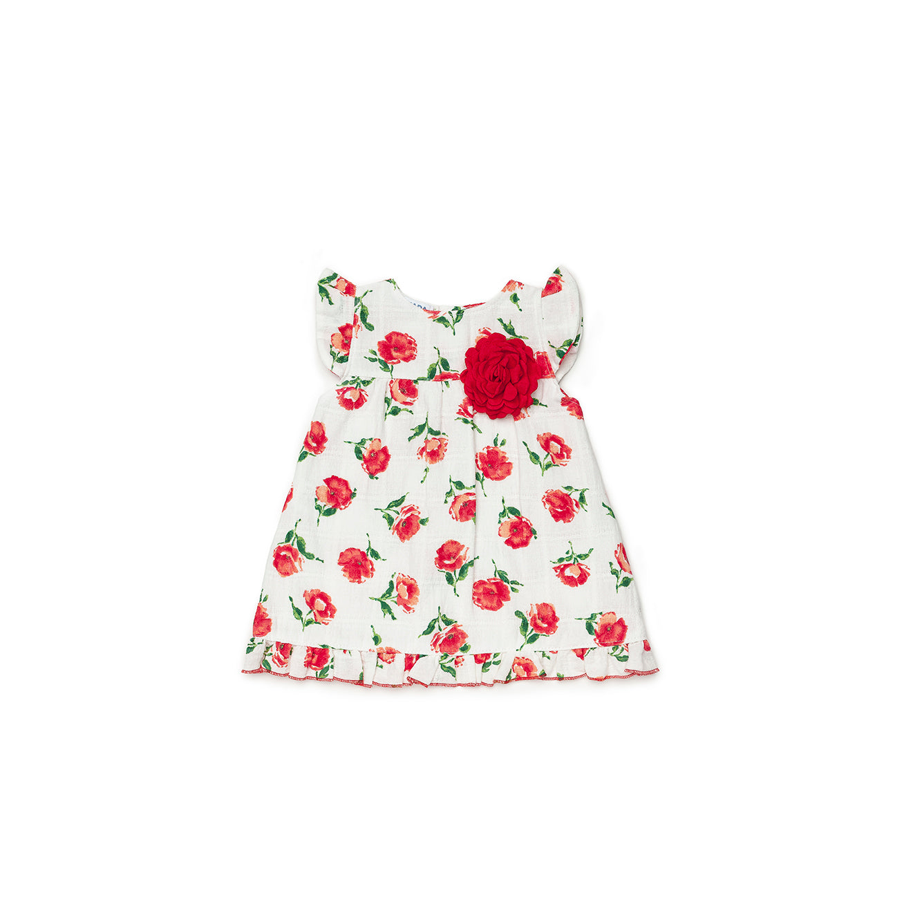 Girls White Roses Dress By Juliana