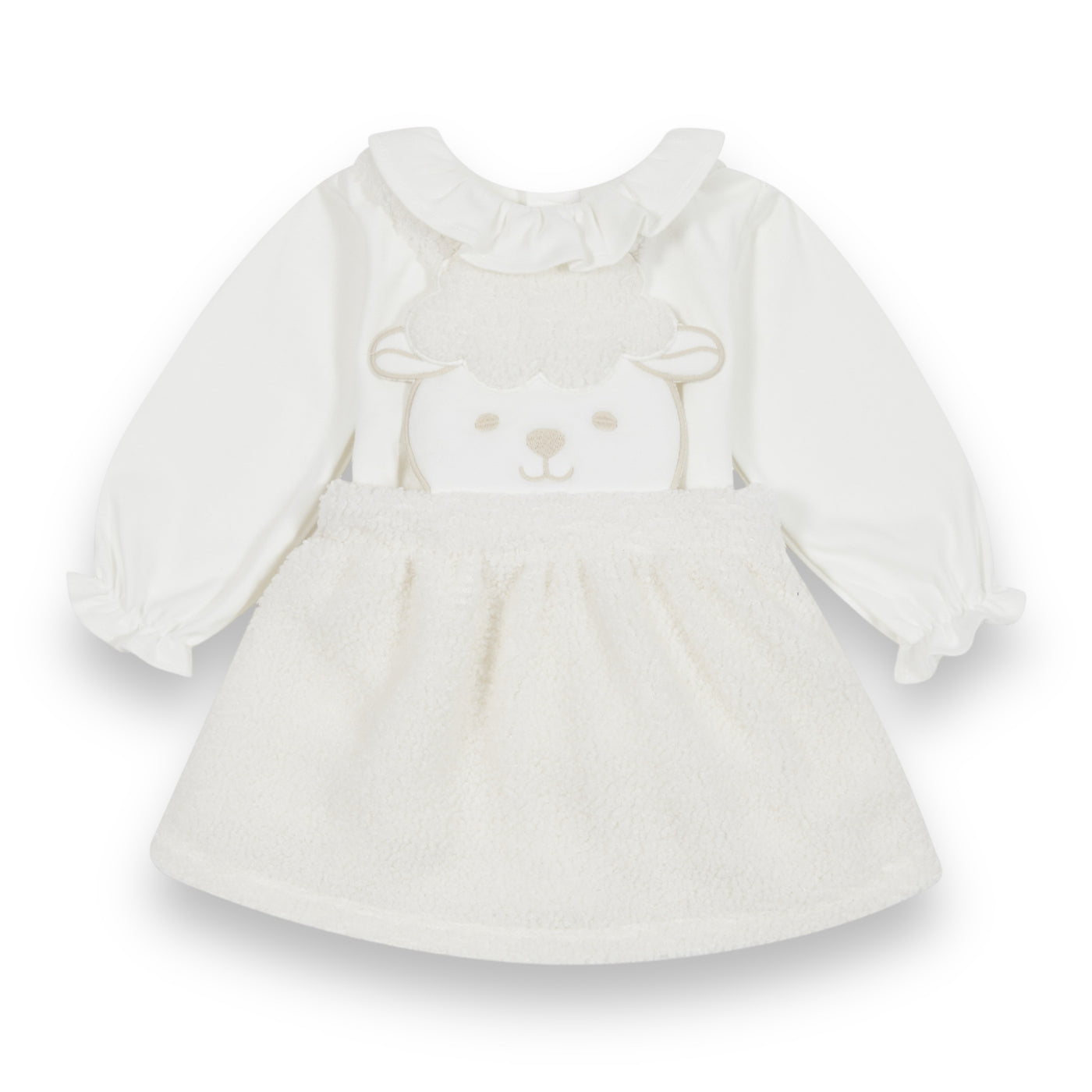 Girls Ivory Lamb Dress By Deolinda