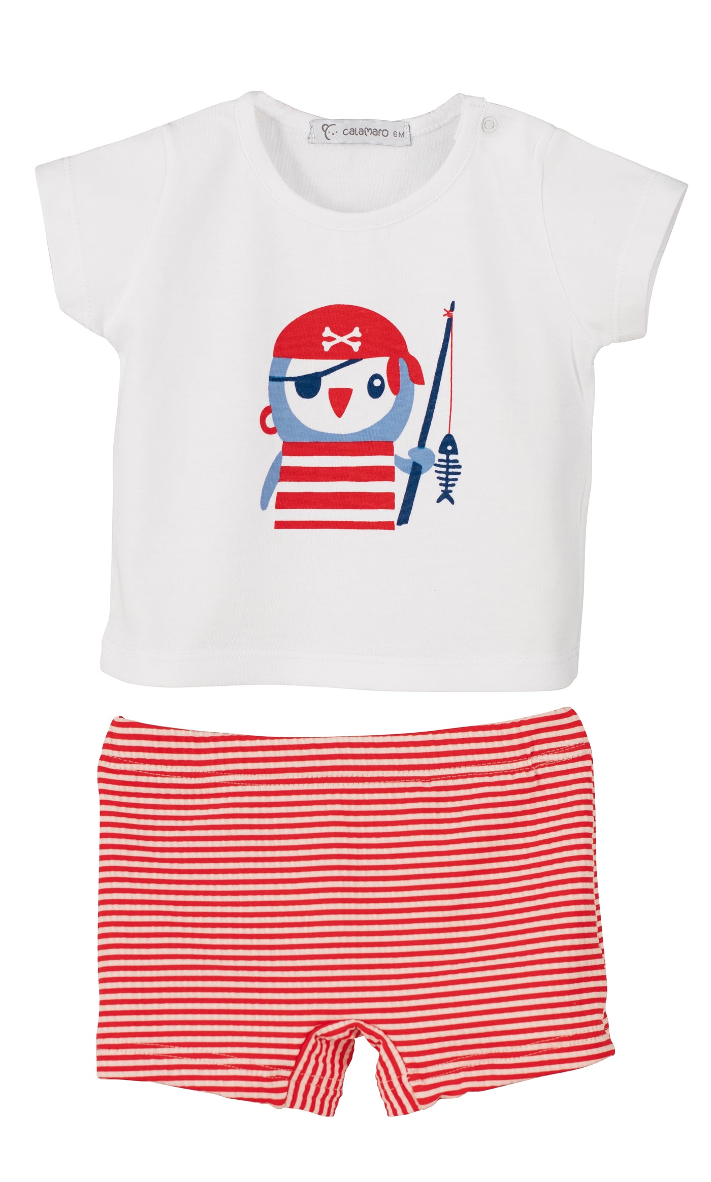 Boys Penguin Red Striped Swim Set By Calamaro