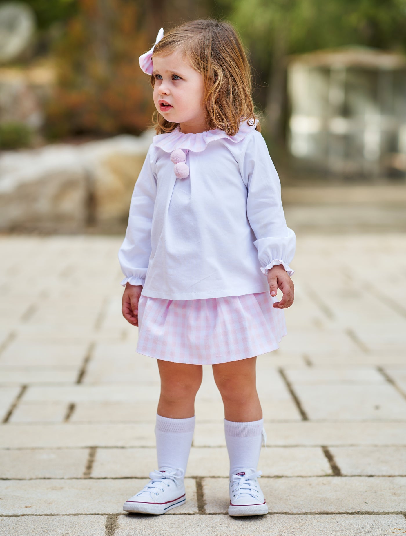 Girls White Blouse & Skort Set By Rapife