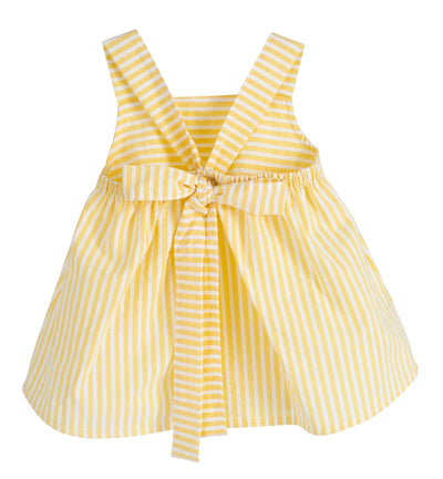 Girls Lemon Striped Dress By Calamaro