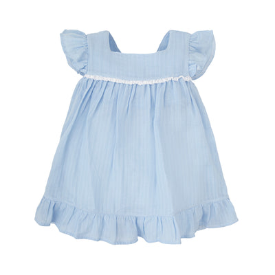 Girls Blue Cotton Dress By Babidu