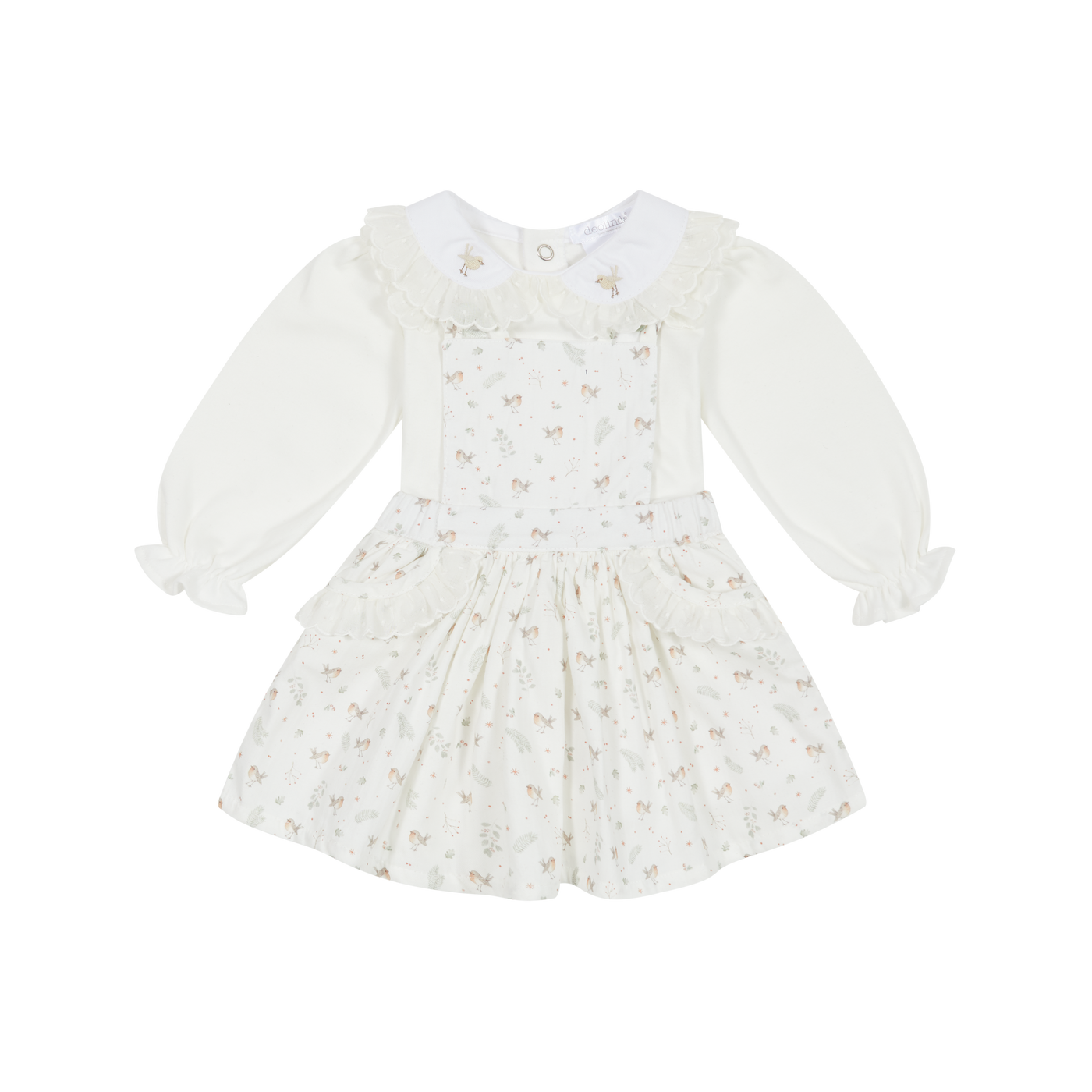 Girls Ivory Robin Blouse & Pinafore By Deolinda