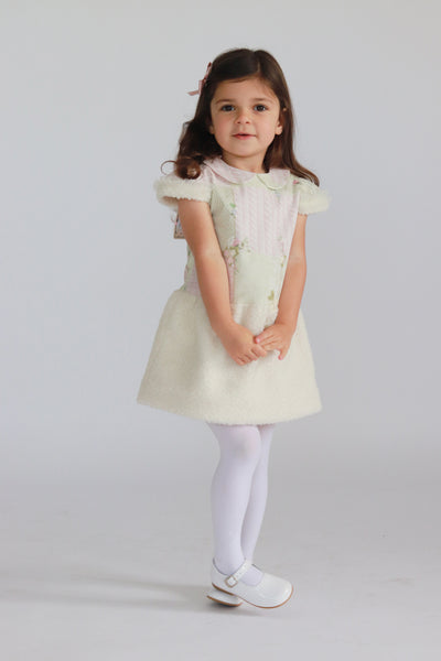 Girls Pink & Ivory Dress By Lapin House