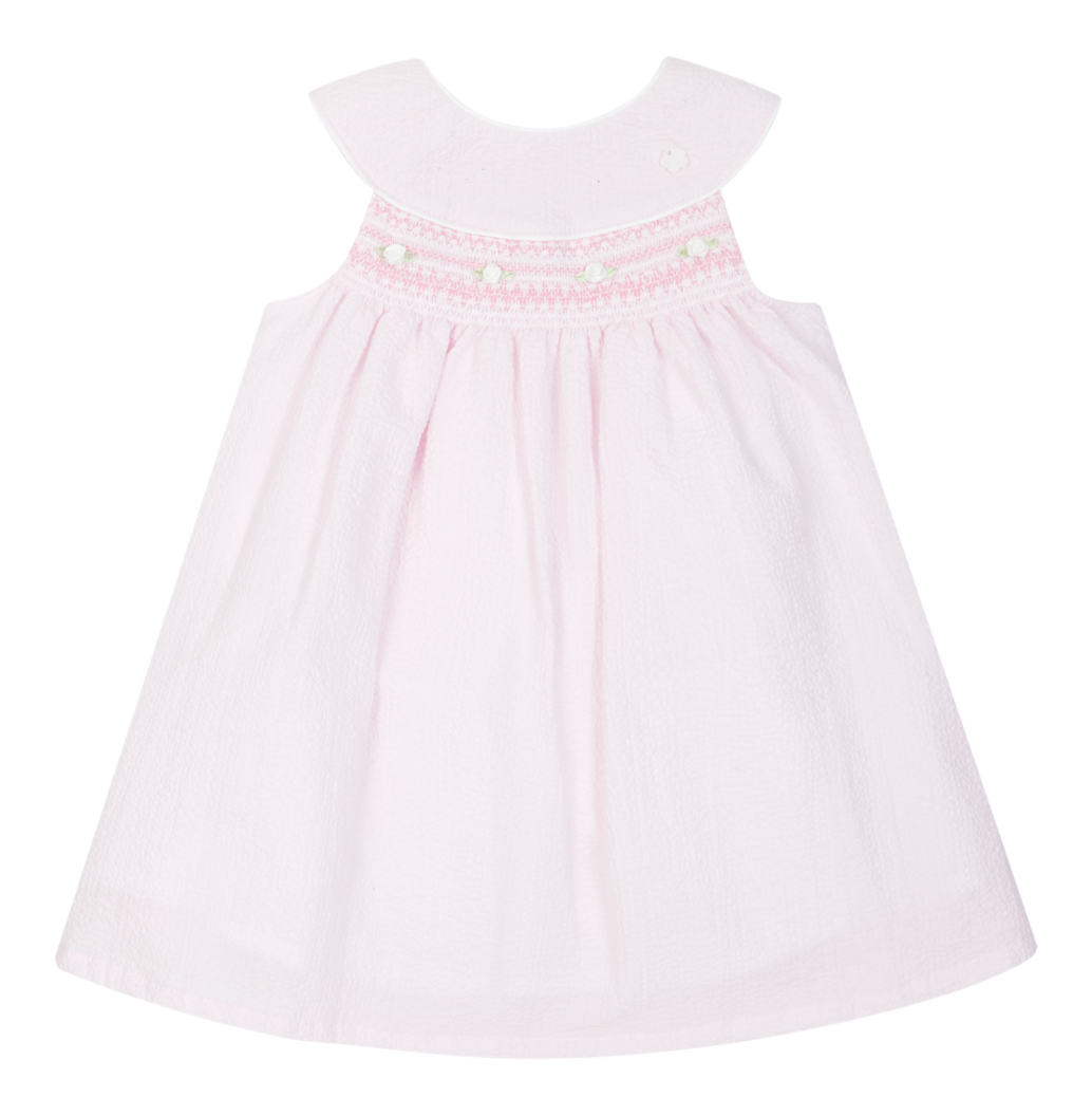 Girls Pink Smocked Dress By Deolinda