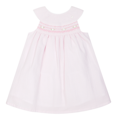 Girls Pink Smocked Dress By Deolinda