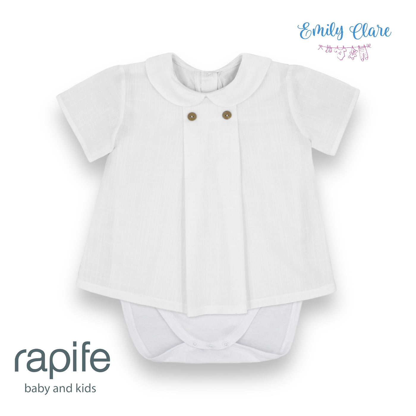 Boys White Voile Top & Camel Striped Bloomers Set By Rapife