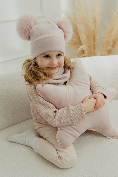 Girls Pink Cashmere Pom Pom Hat By Jamiks