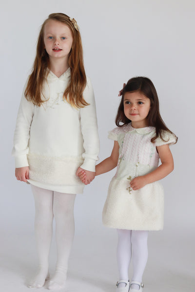 Girls Cream Jumper Dress By Lapin House