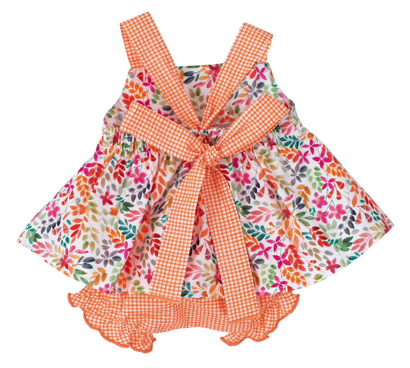 Girls Floral Orange Top & Bloomers Set By Calamaro