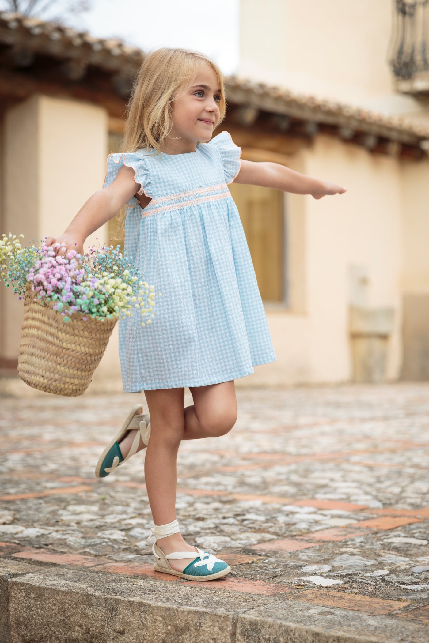 Girls Babidu Gingham Iris dress