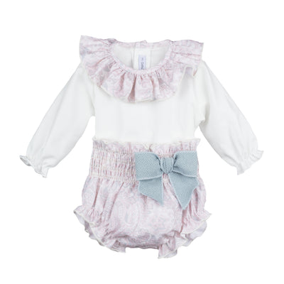 Girls Paisley Print Blouse & Bloomers Set By Calamaro