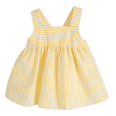 Girls Lemon Striped Dress By Calamaro