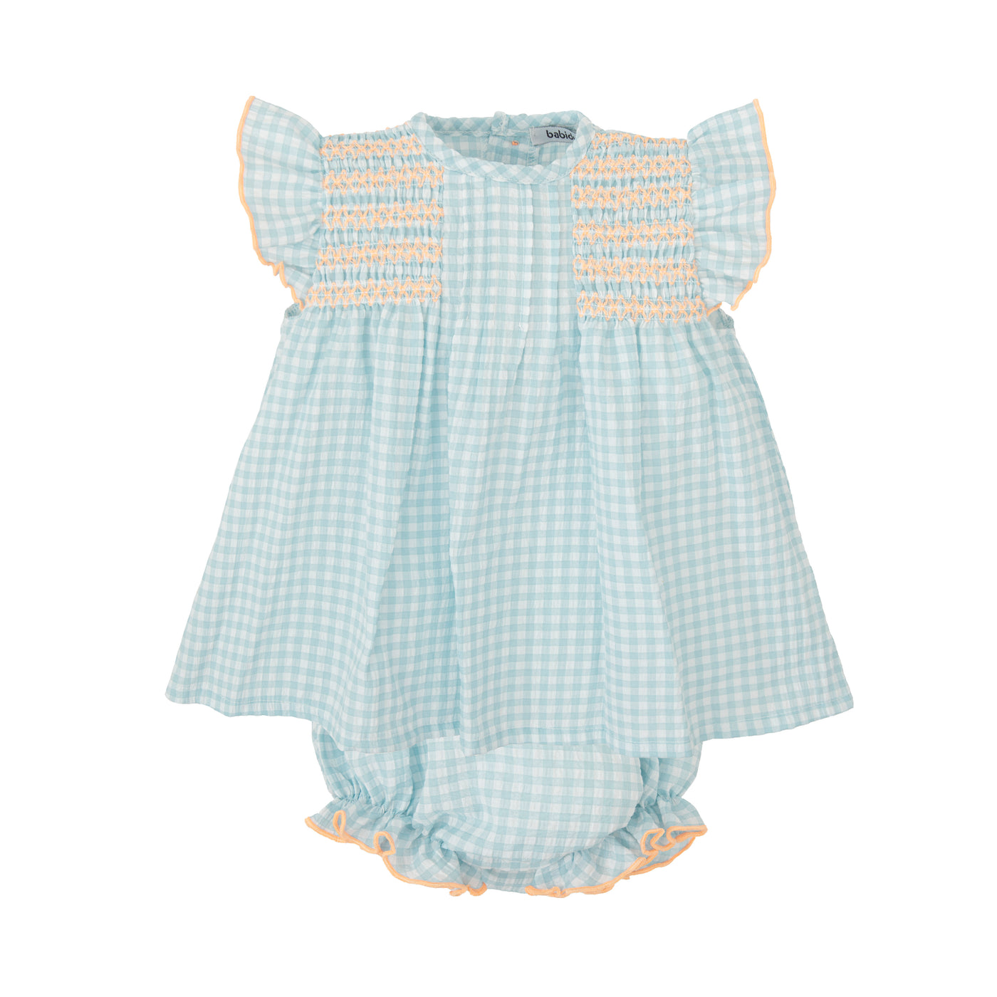 Babidu Iris Girls Gingham Dress & Bloomers Set