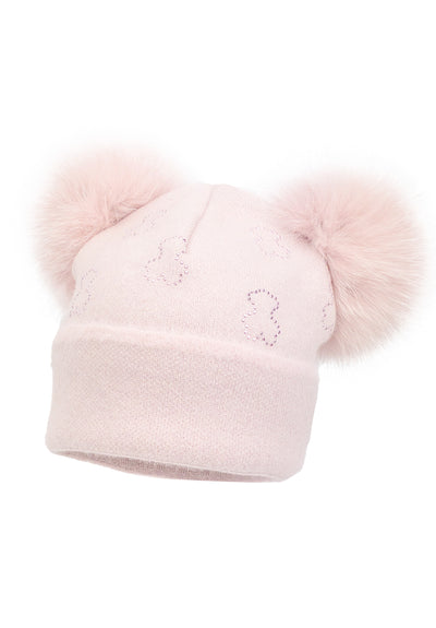 Girls Pink Cashmere Pom Pom Hat By Jamiks