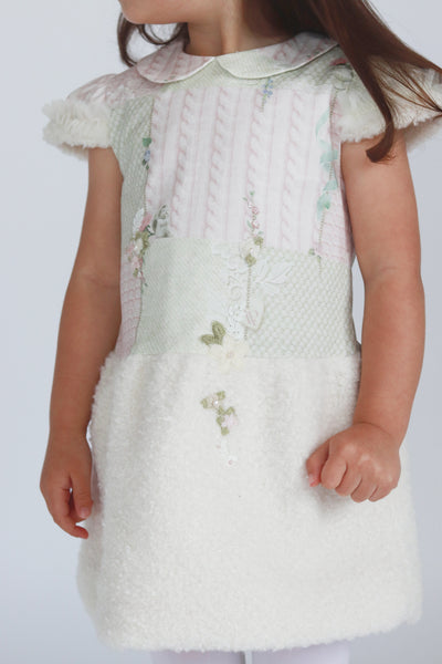 Girls Pink & Ivory Dress By Lapin House