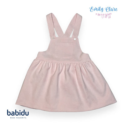 Girls Pink Blouse & Corduroy Dress Set By Babidu